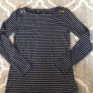 J crew long sleeve navy and stripped painters tee